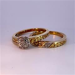 Lady's Silver-Diamond Ring 24 Diamonds .28 Carat T.W. 925 Silver 5.1g Size:7